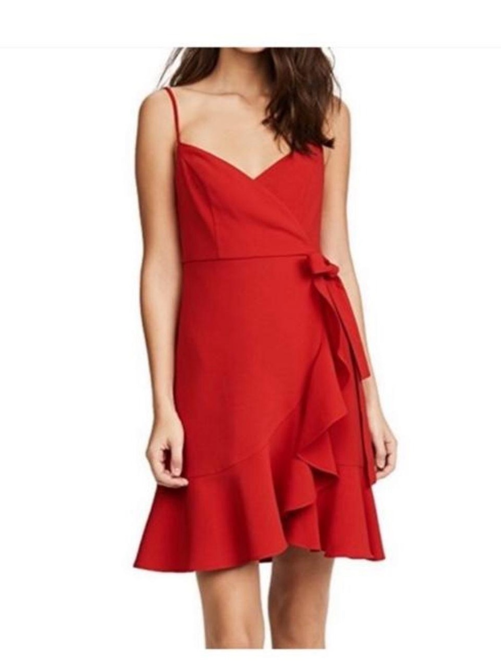 LIKELY Centinela Ruffled Crossover Dress Red NWT Size 6